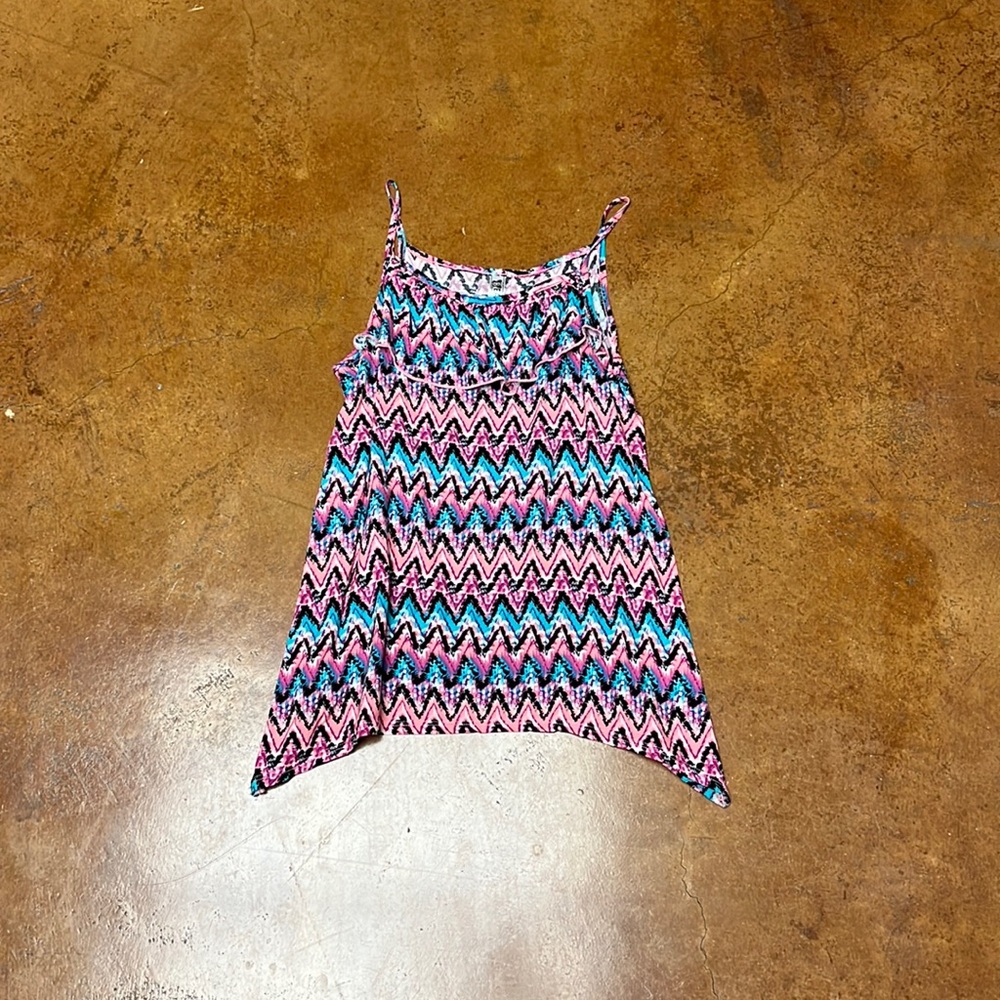 Ruffled multicolored tank top